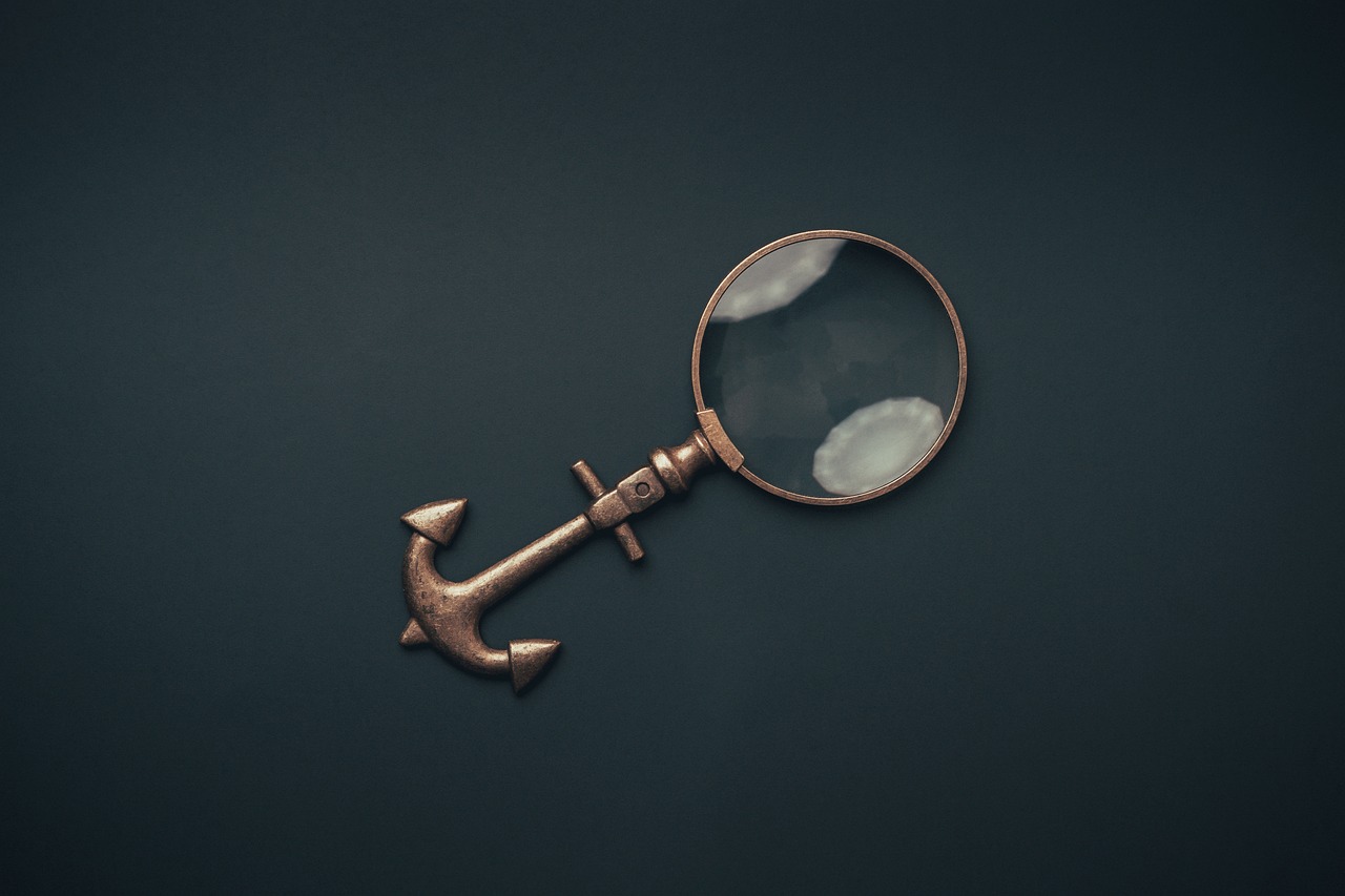 magnifying, glass, looking